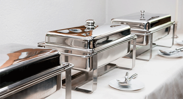 Choosing a chafer shape can inconspicuously influence the ambience of an event and add convenience to the serving process.
