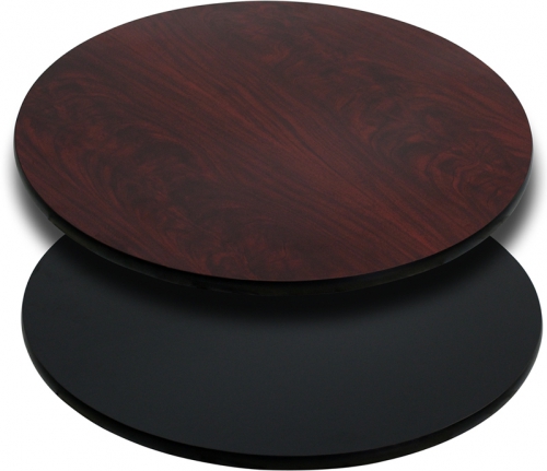 Flash Furniture 24'' Round Table Top with Black or Mahogany Reversible Laminate Top [XU-RD-24-MBT-GG]