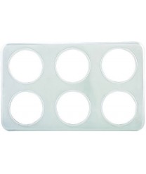 Winco ADP-444 6-Hole Adaptor Plate with 4-3/4'' Inset Holes