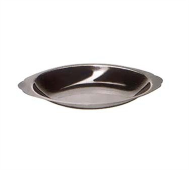 Winco ADO-15 Stainless Steel Oval Au Gratin Dish 15 oz
