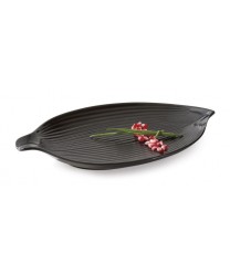 GET Enterprises 133-26-BK Black Elegance Leaf Plate, 10-1/2"(1 Dozen)