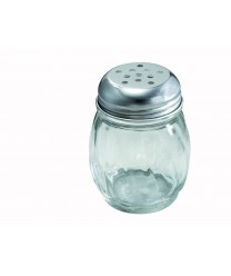 Winco G-107 Glass Cheese Shaker with Perforated Top 6 oz. (1 Dozen)