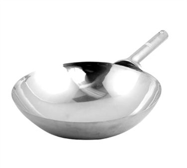 Winco WOK-14W Stainless Steel Chinese Wok with Welded Joint 14"