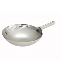Winco WOK-16W Stainless Steel Chinese Wok with Welded Joint 16"