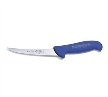 FDick 8298213-01 Ergogrip Curved Semi-Flexible Boning Knife with Black Handle, 5" Blade