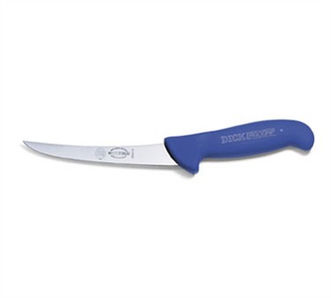 FDick 8299113-03 Ergogrip Curved Stiff Boning Knife with Red Handle,  5" Blade