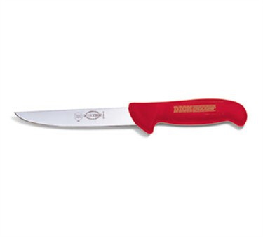FDick 8225915-03 Ergogrip Boning Knife with Red Handle,  6" Blade ,  high carbon steel,  red plastic handle,  NSF,  HACCP