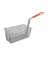 Winco FB-10 Heavy Duty Fry Basket with Orange Handle