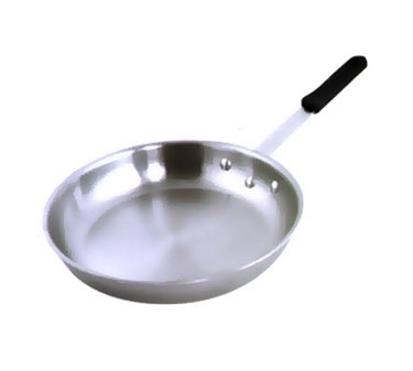 Winco AFP-8A-H Gladiator Aluminum Fry Pan with Natural Finish and Red Silicone Sleeve 8"