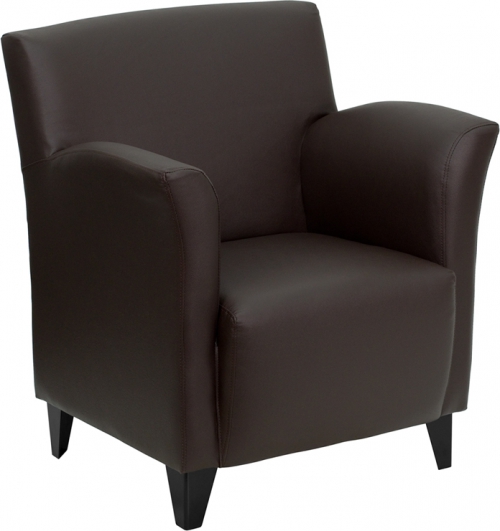 Flash Furniture HERCULES Roman Series Brown Leather Reception Chair [ZB-ROMAN-BROWN-GG]