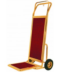 Aarco HT-2B Bellman's Hand Truck, Brass with Carpeted Bed