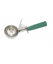 Winco ICD-12 Ice Cream Disher with Green Plastic Handle - Size 12