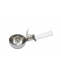Winco ICD-6 Ice Cream Disher with White Plastic Handle - Size 6