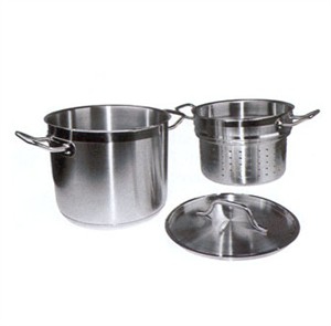 Winco SSDB-20 Master Cook Stainless Steel Double Boiler with Cover 20 Qt