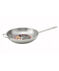 Winco SSFP-14 Master Cook Stainless Steel Fry Pan with Helper Handle 14"