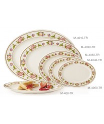 GET Enterprises M-4030-TR Tea Rose Melamine Oval Platter, 12-1/4"x 8-3/4" (1 Dozen)