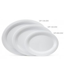 GET Enterprises OP-120-DW Diamond White Oval Platter, 12"x 9"(1 Dozen)
