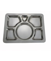 Winco SMT-1 6-Compartment Mess Tray, Style A