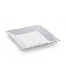 GET Enterprises ML-104-W Sicilian White Square Melamine Plate, 10" (1 Dozen)