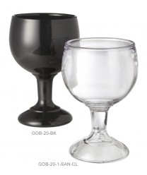GET Enterprises GOB-20-BK Black SAN Plastic Schooner Glass 20 oz. (1 Dozen)