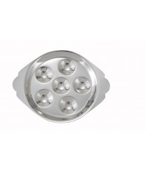 Winco SND-6 Stainless Steel 6-Hole Snail Dish
