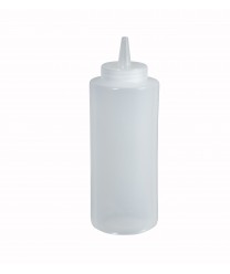 Winco PSB-12C Clear Plastic Squeeze Bottle 12 oz.