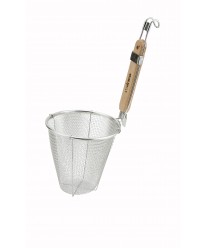 Winco MSH-5 Double Mesh Deep Bowl Strainer with Wooden Handle, 5-1/2" x 6-1/2"