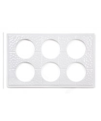 GET Enterprises ML-171-W White Full Size Tile with Six Cut-Outs for CR-0120 Round Crocks