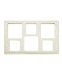 GET Enterprises ML-162-IV Ivory Full Size Tile with Six Square Cut-Outs