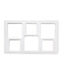 GET Enterprises ML-162-W Ivory Full Size Tile with Six Square Cut-Outs