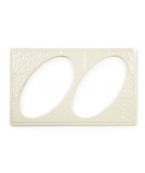 GET Enterprises ML-191-IV Ivory Full Size Tile with Two Cut-Outs for ML-182