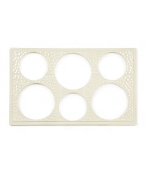 GET Enterprises ML-161-IV Ivory Full Size Tile with Six Round Cut-Outs