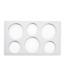 GET Enterprises ML-161-W White Full Size Tile with Six Round Cut-Outs