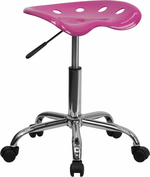 Flash Furniture Vibrant Candy Heart Tractor Seat and Chrome Stool [LF-214A-CANDYHEART-GG]