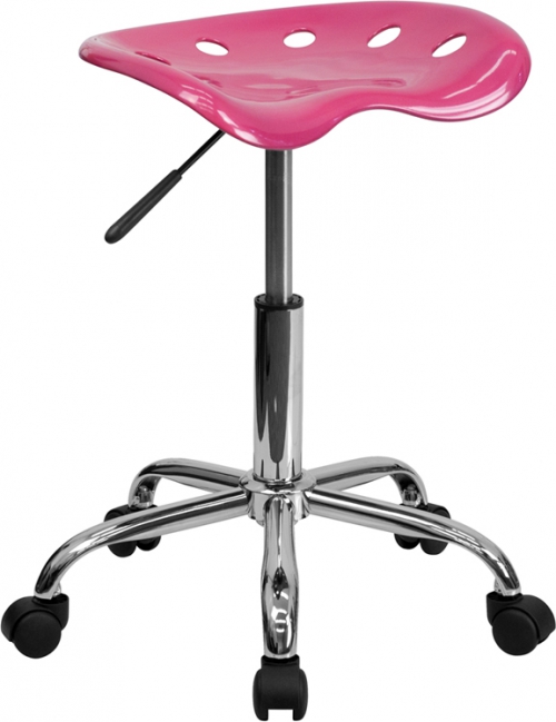 Flash Furniture Vibrant Pink Tractor Seat and Chrome Stool [LF-214A-PINK-GG]