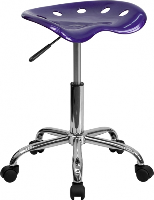 Flash Furniture Vibrant Violet Tractor Seat and Chrome Stool [LF-214A-VIOLET-GG]