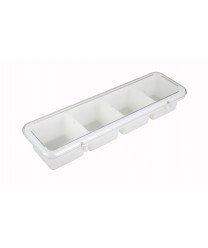 Winco BC-4P 4 Compartment Plastic Bar Caddy with Cover