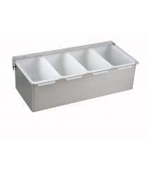 Winco CDP-4 4 Compartment Stainless Steel Condiment Dispenser