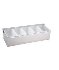 Winco CDP-5 5 Compartment Stainless Steel Condiment Dispenser