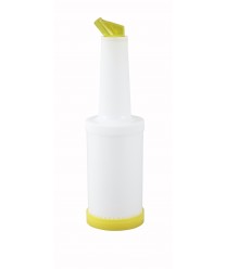 Winco PPB-1Y Liquor and Juice Multi Pour with Spout and Lid, Yellow 1 Qt.