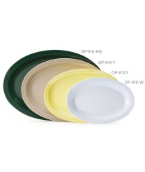 GET Enterprises OP-614-Y Yellow SuperMel Oval Platter, 13 1/4"x 9-3/4"(1 Dozen)