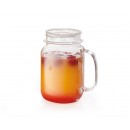 GET Enterprises MAS-3-CL Clear Polycarbonate Mason Drinking Jar with Handle 16 oz. (2 Dozen) width=
