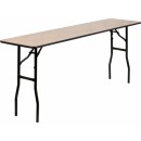 Flash Furniture  18'' x 72'' Rectangular Wood Folding Training / Seminar Table with Smooth Clear Coated Finished Top [YT-WTFT18X72-TBL-GG] width=