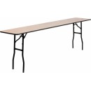 Flash Furniture  18'' x 96'' Rectangular Wood Folding Training / Seminar Table with Smooth Clear Coated Finished Top [YT-WTFT18X96-TBL-GG] width=