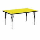 Flash Furniture 24''W x 48''L Rectangular Activity Table with 1.25'' Thick High Pressure Yellow Laminate Top and Height Adjustable Pre-School Legs [XU-A2448-REC-YEL-H-P-GG] width=