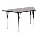 Flash Furniture 24''W x 48''L Trapezoid Activity Table with 1.25'' Thick High Pressure Grey Laminate Top and Standard Height Adjustable Legs [XU-A2448-TRAP-GY-H-A-GG] width=