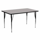 Flash Furniture 24''W x 60''L Rectangular Activity Table with 1.25'' Thick High Pressure Grey Laminate Top and Standard Height Adjustable Legs [XU-A2460-REC-GY-H-A-GG] width=