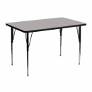 Flash Furniture 30''W x 48''L Rectangular Activity Table with 1.25'' Thick High Pressure Grey Laminate Top and Standard Height Adjustable Legs [XU-A3048-REC-GY-H-A-GG] width=