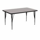 Flash Furniture 30''W x 48''L Rectangular Activity Table with 1.25'' Thick High Pressure Grey Laminate Top and Height Adjustable Pre-School Legs [XU-A3048-REC-GY-H-P-GG] width=