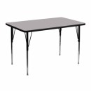 Flash Furniture 30''W x 48''L Rectangular Activity Table with Grey Thermal Fused Laminate Top and Standard Height Adjustable Legs [XU-A3048-REC-GY-T-A-GG] width=